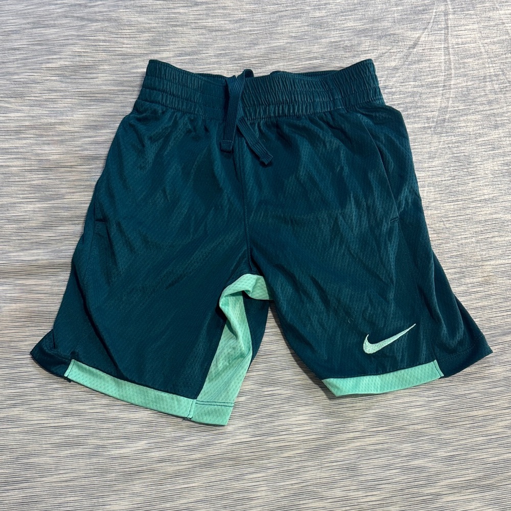 Kids Nike Dark Teal and Mint Green Shorts